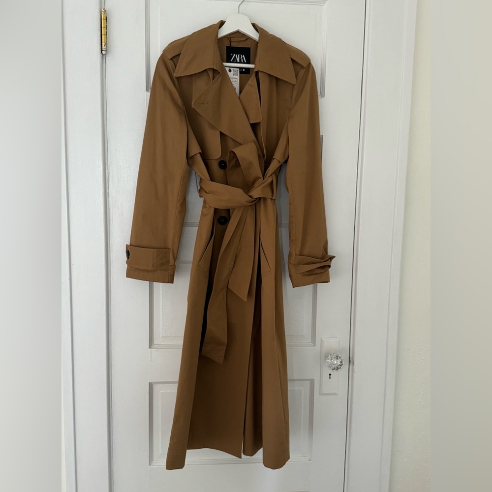 Zara Camel Belted Trench Coat